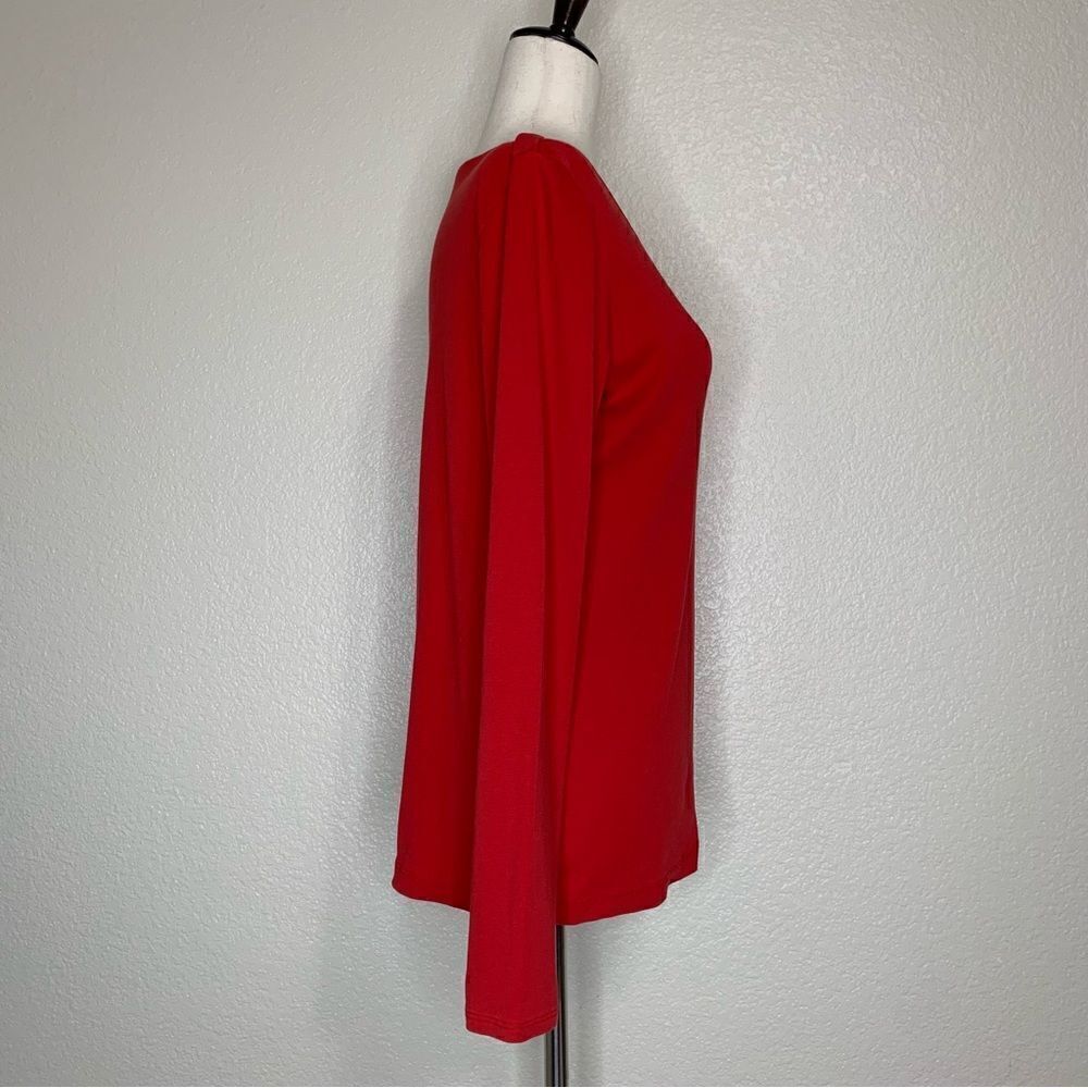 J. Jill Perfect Pima Cotton Red Long Sleeves Top - Picture 5 of 13